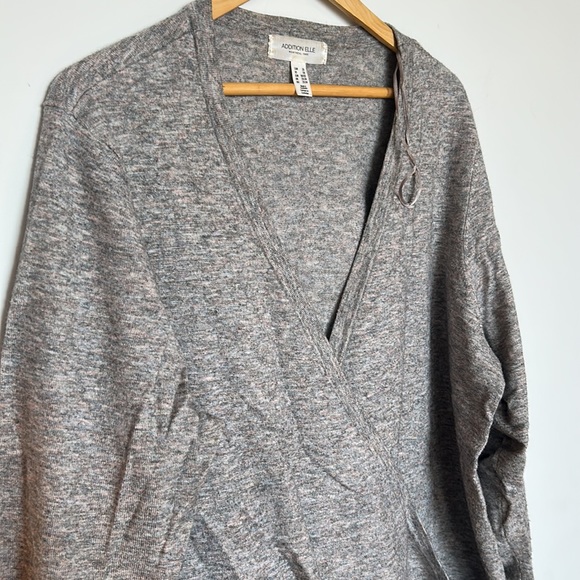 Addition Elle pastel grey mix faux wrap sweater - Picture 2 of 7
